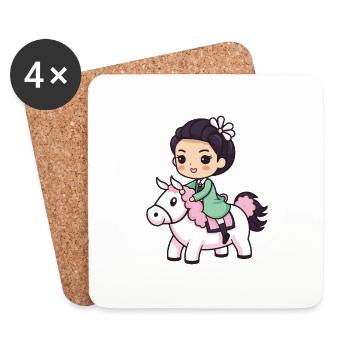 Prinzessin Pferd Niedlich - Untersetzer (4er-Set) - Weiß - Vorne