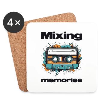 Mixing memories. Retro cassette. - Coasters (set of 4) - white - Front
