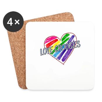 L’AMOUR DU CŒUR CHOISIT - Dessous de verre (lot de 4) - blanc - Devant