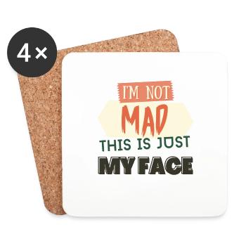 Quirky Phrase I'm Not Mad This Is Just My Face - Coasters (set of 4) - white - Front