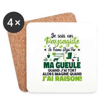 Paysagiste Paysagisme Paysagiste Aménagement - Dessous de verre (lot de 4) - blanc - Devant