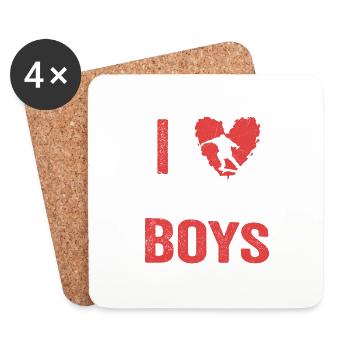 I Love Skater Boys Skateboard Skate Skateboarding - Coasters (set of 4) - white - Front