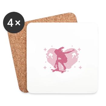 Just A Girl Who Loves Skateboarding Skater Skatebo - Untersetzer (4er-Set) - Weiß - Vorne