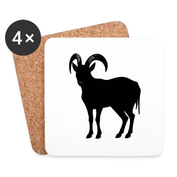 Goat - Coasters (set of 4) - white - Front