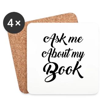 Writing Quote English Teacher Ask Me About My Book - Coasters (set of 4) - white - Front