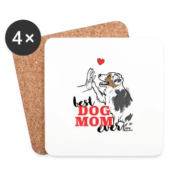 Meilleure maman de berger australien au monde - Dessous de verre (lot de 4) - blanc - Devant