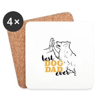 Bester Border Collie Hundepapa Der Welt - Untersetzer (4er-Set) - Weiß - Vorne