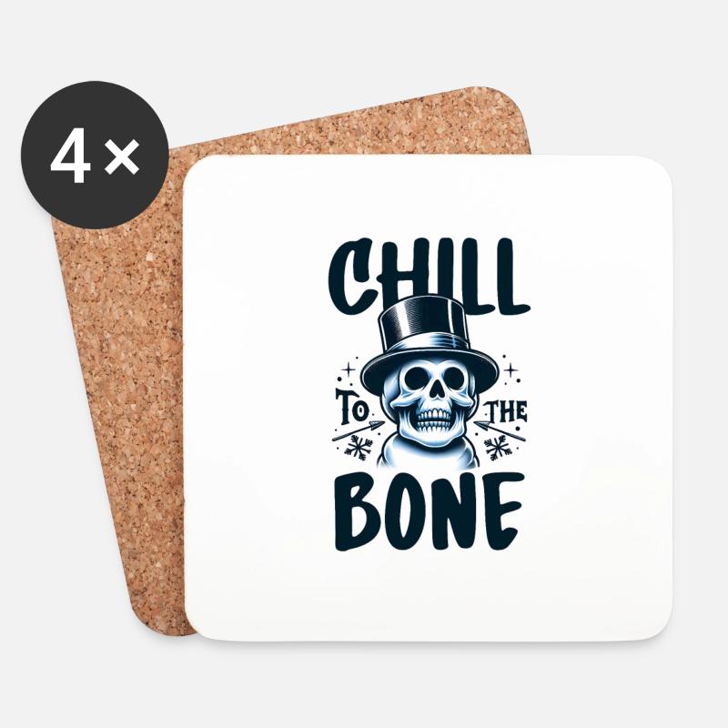 Chill to the Bone - Untersetzer (4er-Set) - Weiß