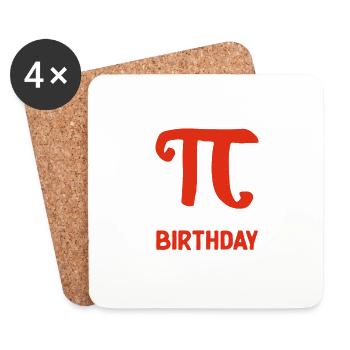 Né 3 :14 Pi Day Anniversaire 14 mars Math - Dessous de verre (lot de 4) - blanc - Devant