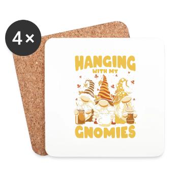 Hanging With My Gnomies - Untersetzer (4er-Set) - Weiß - Vorne