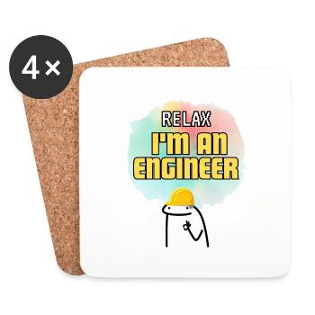 Le meilleur ingénieur dans tout le monde Design cadeau - Dessous de verre (lot de 4) - blanc - Devant