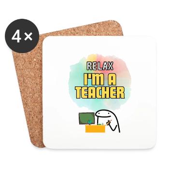 Keine Sorge, ich bin ein Lehrer für Schuldesign - Untersetzer (4er-Set) - Weiß - Vorne