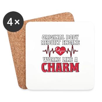 Original Body Rebuilt Engine Heart Disease - Coasters (set of 4) - white - Front