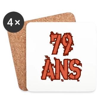 79 ANS - Dessous de verre (lot de 4) - blanc - Devant
