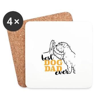 Meilleur Schnauzer nain Papa Schnauzer nain - Dessous de verre (lot de 4) - blanc - Devant