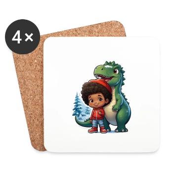 Sapin de Noël Dino - Dessous de verre (lot de 4) - blanc - Devant