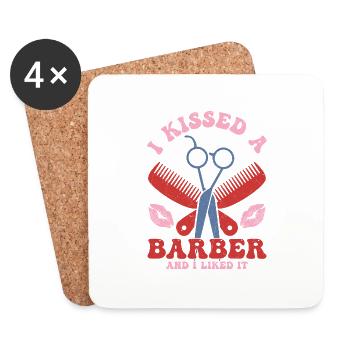 I Kissed A Barber And I Liked It Barbershop Beard - Untersetzer (4er-Set) - Weiß - Vorne