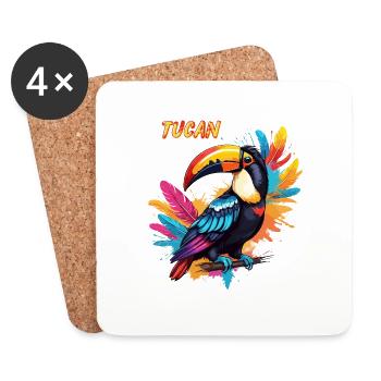 TOUCAN - Coasters (set of 4) - white - Front