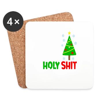 Ho Ho Holy Shit what a Year! - Untersetzer (4er-Set) - Weiß - Vorne