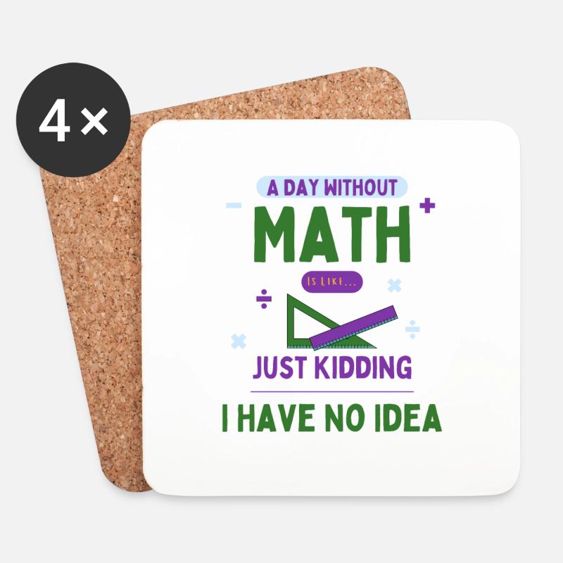 Ein Tag ohne Mathe ist wie... Mathe-Enthusiast - Untersetzer (4er-Set) - Weiß