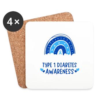 Type 1 Diabetes Awareness - Coasters (set of 4) - white - Front