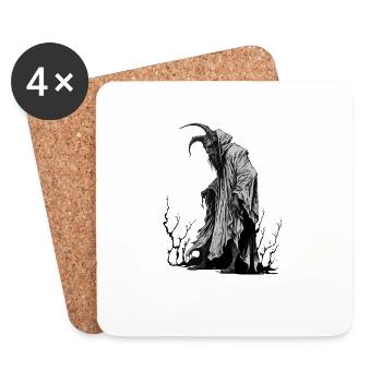 Krampus Bad Santa gift Krampus - Coasters (set of 4) - white - Front
