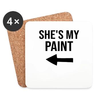 Meine Farbe Meine Leinwand - Paar Matching - Untersetzer (4er-Set) - Weiß - Vorne