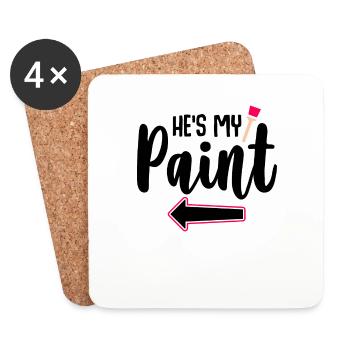 Meine Farbe Meine Leinwand - Paar Matching - Untersetzer (4er-Set) - Weiß - Vorne