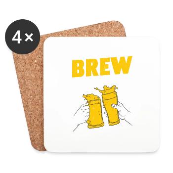 Brew Can Do It! Craft Beer Brewer Homebrew - Coasters (set of 4) - white - Front