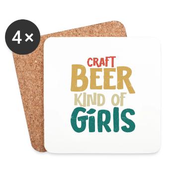 Craft Beer Kind Of Girl Brew Brewer Homebrew - Coasters (set of 4) - white - Front