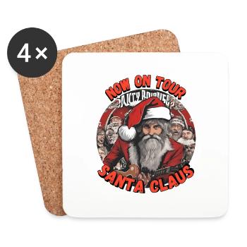 Père Noël en tournée - Dessous de verre (lot de 4) - blanc - Devant
