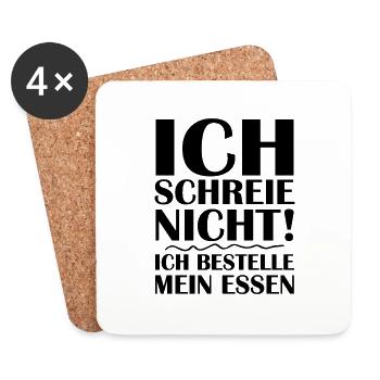 Ich schreie nicht ich bestelle mein essen - Untersetzer (4er-Set) - Weiß - Vorne