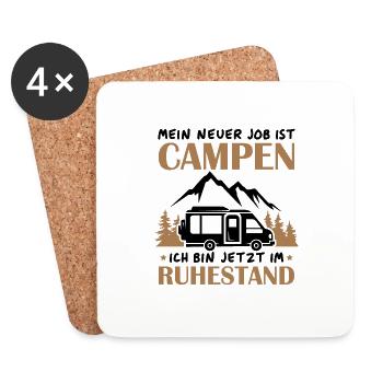 Renter Camping Geschenk - Untersetzer (4er-Set) - Weiß - Vorne