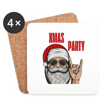 Cool Xmas Party | XMAS - Dessous de verre (lot de 4) - blanc - Devant