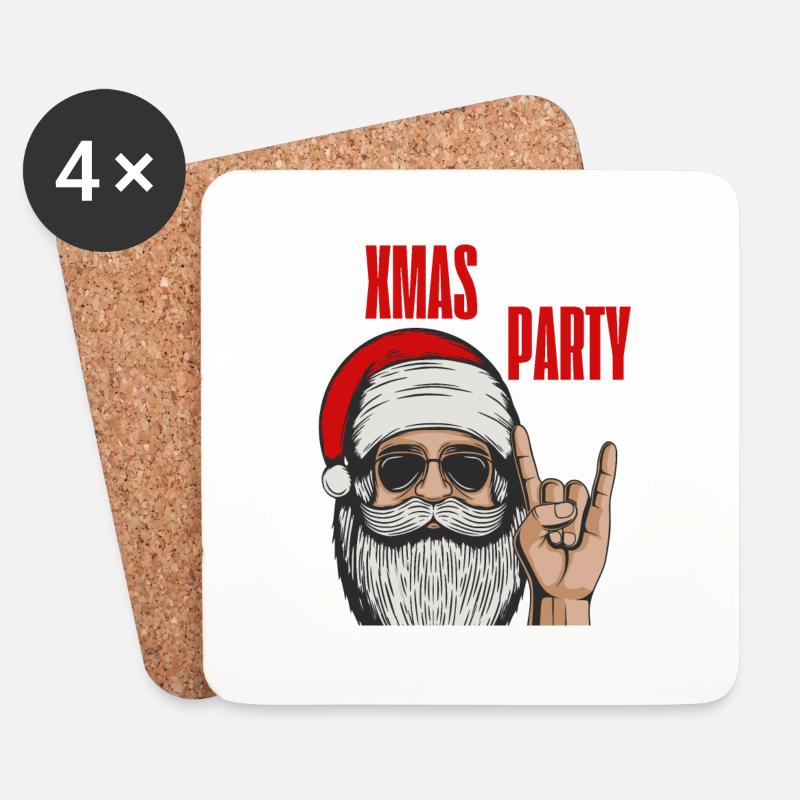 Coole Weihnachtsfeier | XMAS - Untersetzer (4er-Set) - Weiß