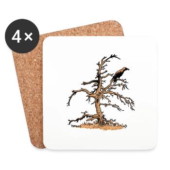 Raven and Pine - Coasters (set of 4) - white - Front