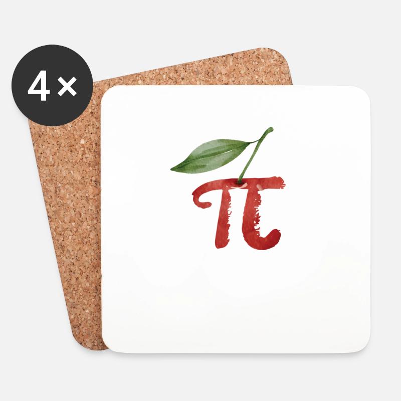 Kirsche Pi Day Lustiger Kuchen Kirschen 3.14 Humor - Untersetzer (4er-Set) - Weiß