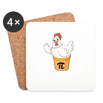 Chicken Pot Pie Funny Math Pi Day Funny Cute - Coasters (set of 4) - white - Front