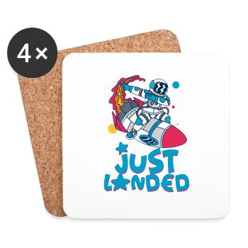 Future Astronaut Rocket Universe Galaxy - Coasters (set of 4) - white - Front