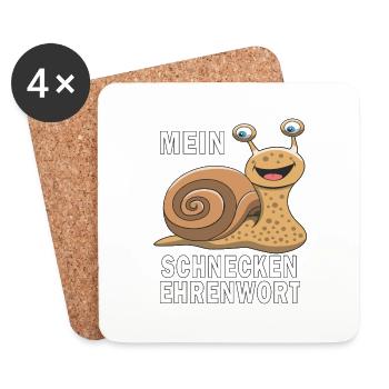 MEIN SCHNECKEN EHRENWORT - Untersetzer (4er-Set) - Weiß - Vorne