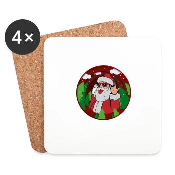 I'm On The Nice List - Funny Christmas Santa - Coasters (set of 4) - white - Front