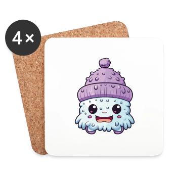 Winter Eskimo Comic Winterlich - Coasters (set of 4) - white - Front