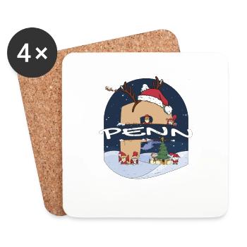 Toller Penn-Name mit Weihnachtsmütze im Weihnachtsthema - Untersetzer (4er-Set) - Weiß - Vorne