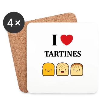 Tartine - Dessous de verre (lot de 4) - blanc - Devant