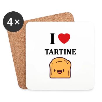 Tartine - Dessous de verre (lot de 4) - blanc - Devant