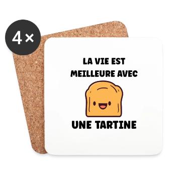 Tartine - Dessous de verre (lot de 4) - blanc - Devant