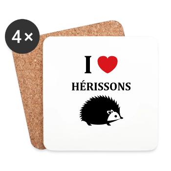 Hérisson - Dessous de verre (lot de 4) - blanc - Devant