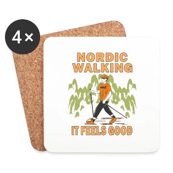 NORDIC WALKING RUN WITH - Untersetzer (4er-Set) - Weiß - Vorne
