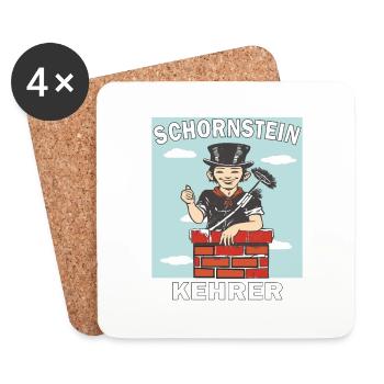 SCHLOTFEGER SCHORNSTEINKEHRER - Untersetzer (4er-Set) - Weiß - Vorne