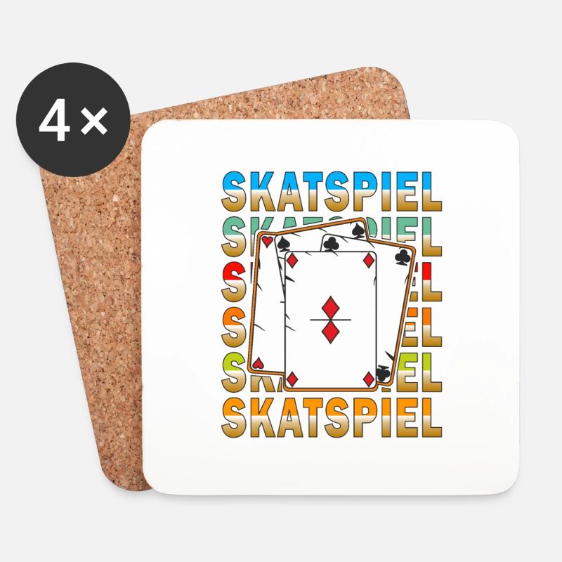 SKATSPIEL - Untersetzer (4er-Set) - Weiß